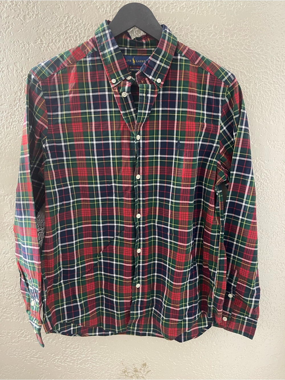 Ralph Lauren Kids Red, Green & Navy Plaid Button-Down Shirt XL (18-20)